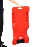 DURHAND Carrello da Meccanico con Poggiatesta Imbottito e 2 Vassoi Laterali in Plastica Rossa, 100x48x12 cm