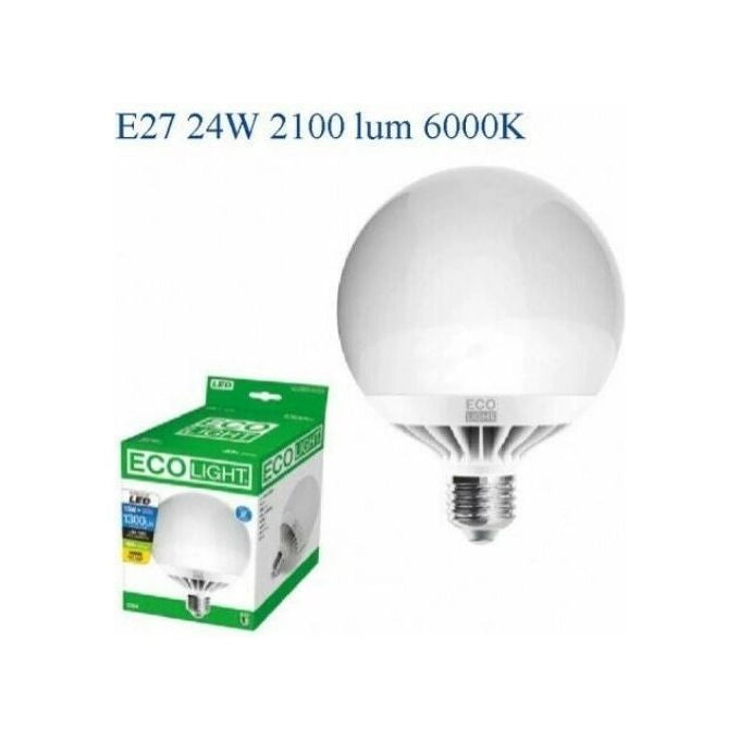 Bisonte Lampadina Led Globo E27 24W=130W 2100lm 6000k