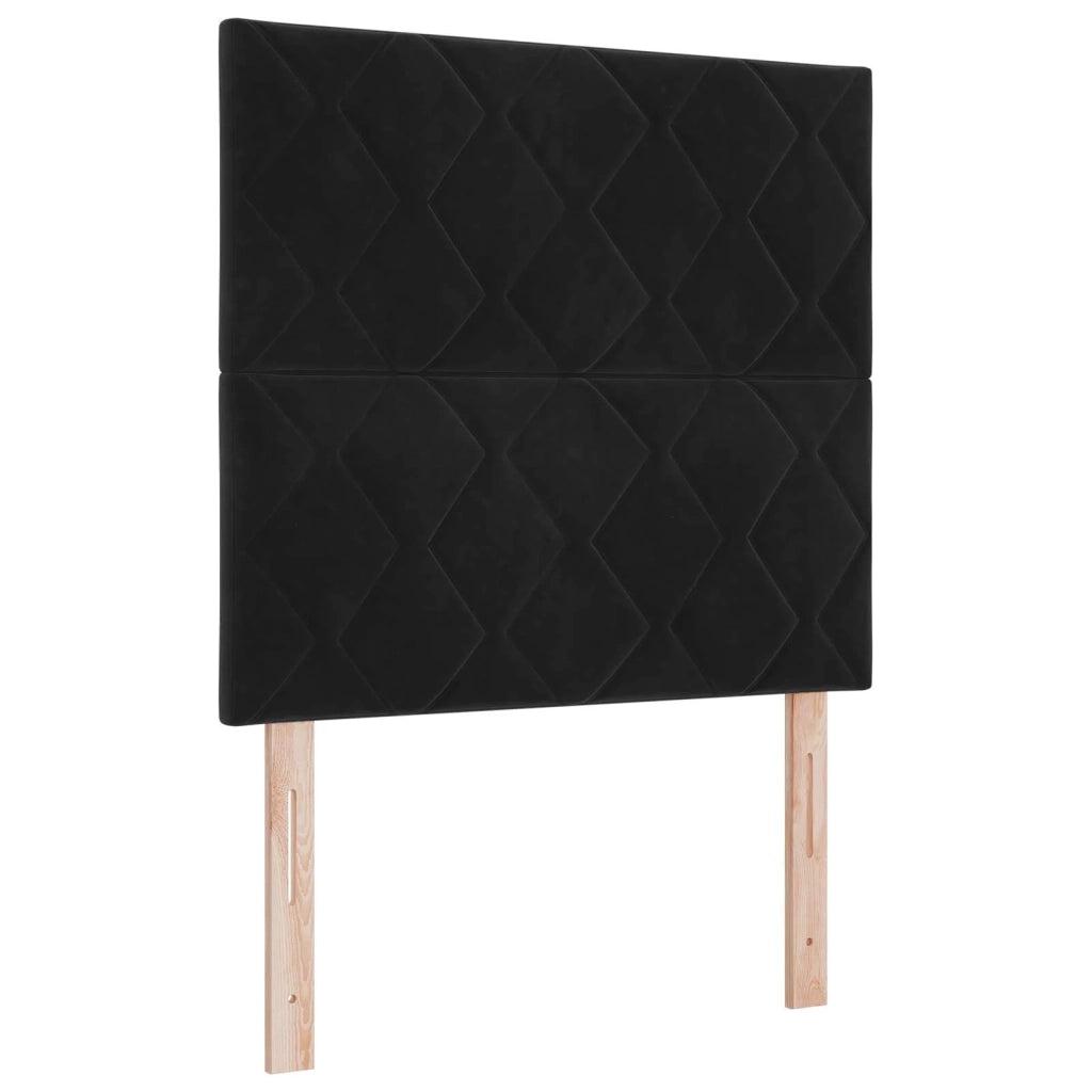 Letto box spring con materasso Nero 100 x 200 cm Velluto 3453592