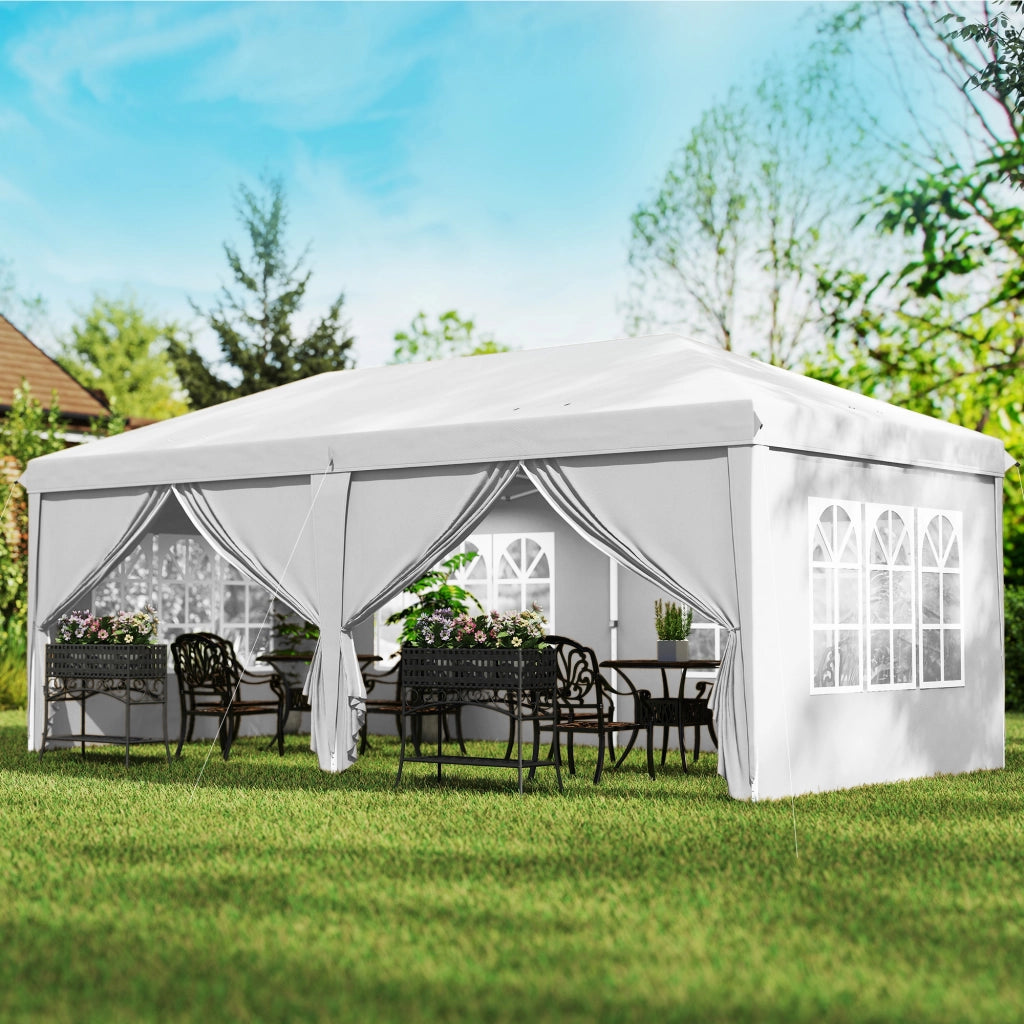 Tonnelle pieghevole pop-up impermeabile 6x3x2.7m ¨C zephmum ¨C verde con 4 finestre e trasporto
