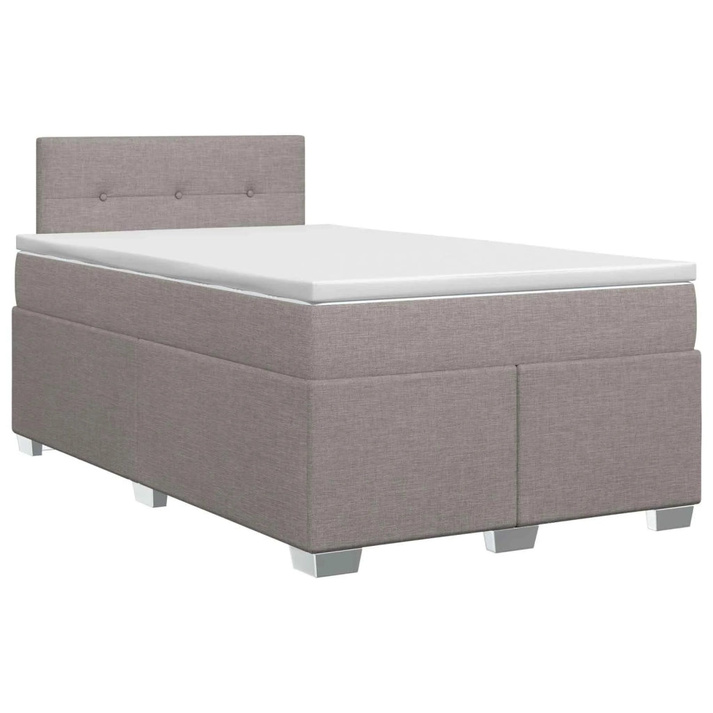 Letto box spring con materasso Tortora 120 x 190 cm Tessuto 3450436