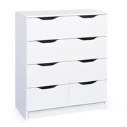 Ponzone, Cassettiera 8 Cassetti, 80x40x91h cm Bianco