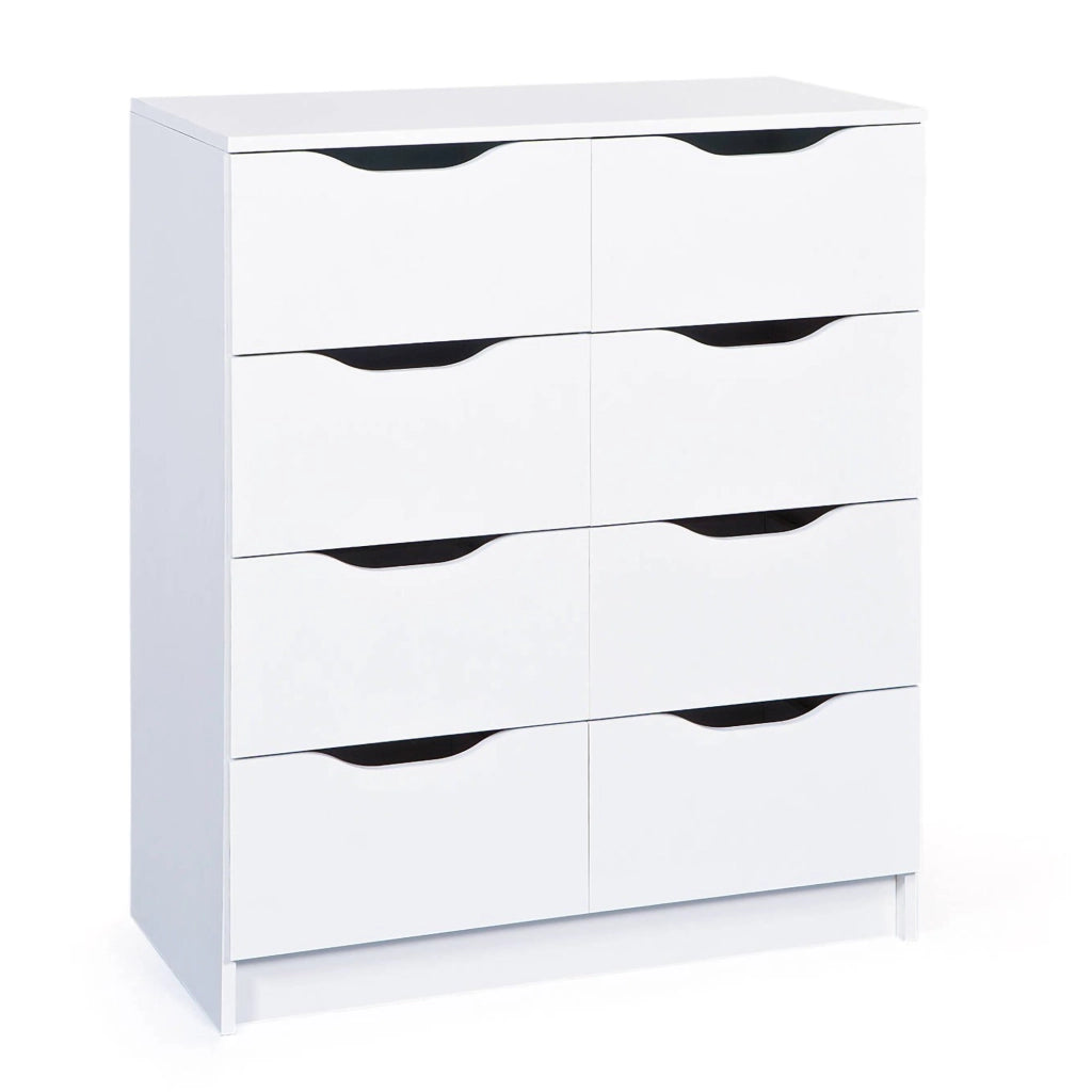 Ponzone, Cassettiera 8 Cassetti, 80x40x91h cm Bianco