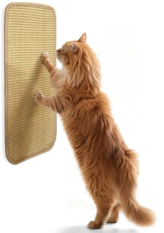 Fasciatura per gatti, pannelli di krab per gatti, tappeto di sisal per gatti, parete di krab autoadesiva per gatti, tappeto di sisal autoadesivo per gatti, 50 x 25 cm, beige