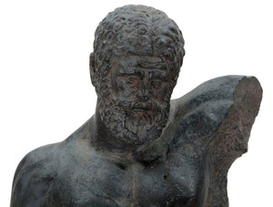 Scultura Museum Man 26x22x57,5 cm in Poliresina e Ferro Nero