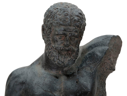 Scultura Museum Man 26x22x57,5 cm in Poliresina e Ferro Nero