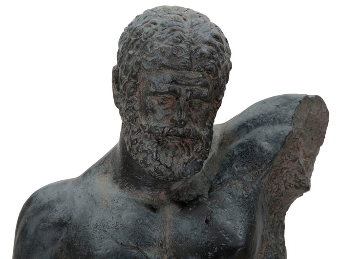 Scultura Museum Man 26x22x57,5 cm in Poliresina e Ferro Nero