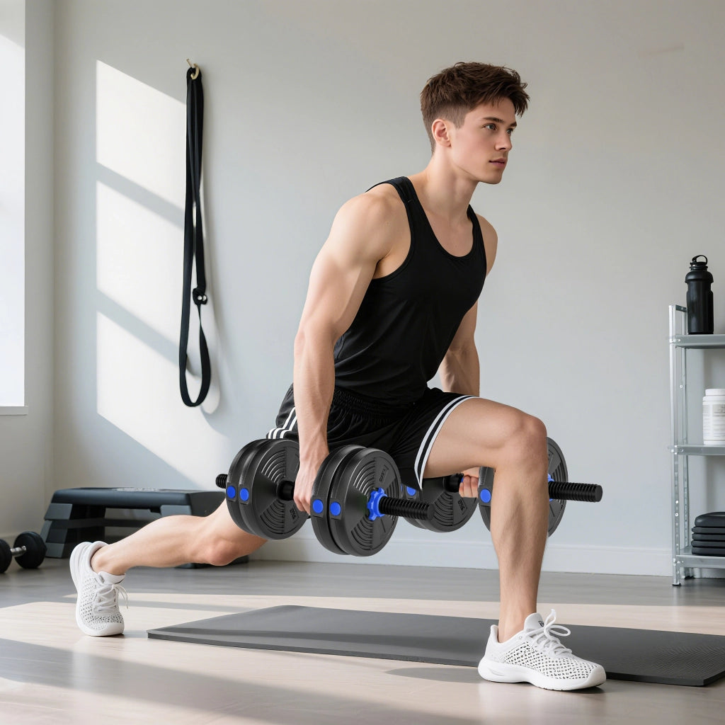 Kit di manubri regolabili 15 kg 3 in 1 ¨C zephmum ¨C nero