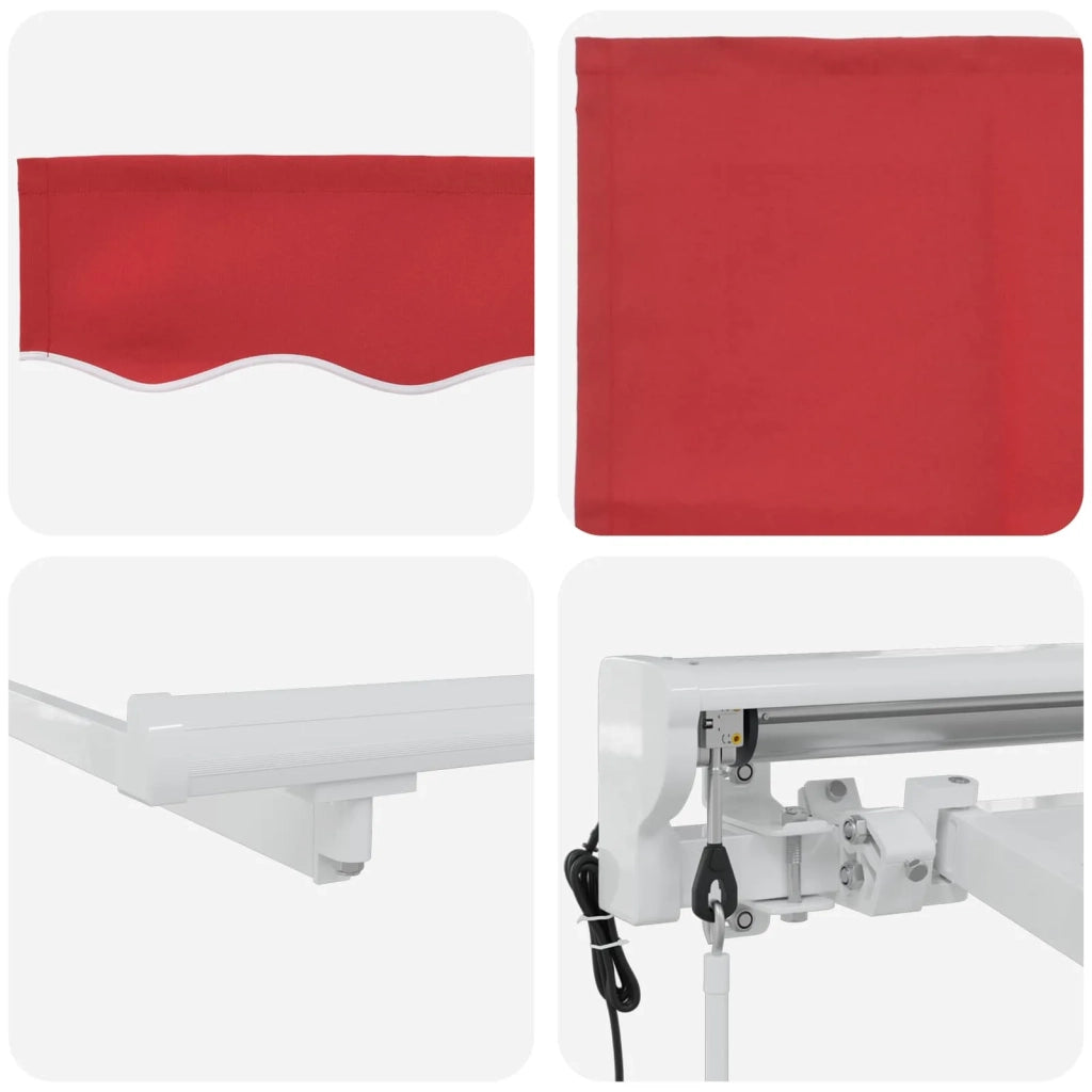 Tettuccio Elettrico Retrattile Rosso e Bianco 3,5 x 2,5 m 3421804