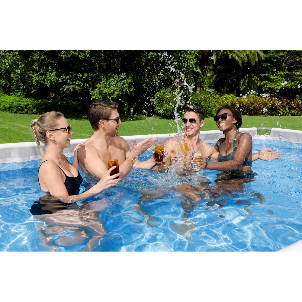 Trade Shop - Piscina Rettangolare Steel Pro Max Con Struttura Acciaio Pompa Filtro 412x201x122cm 56456 -