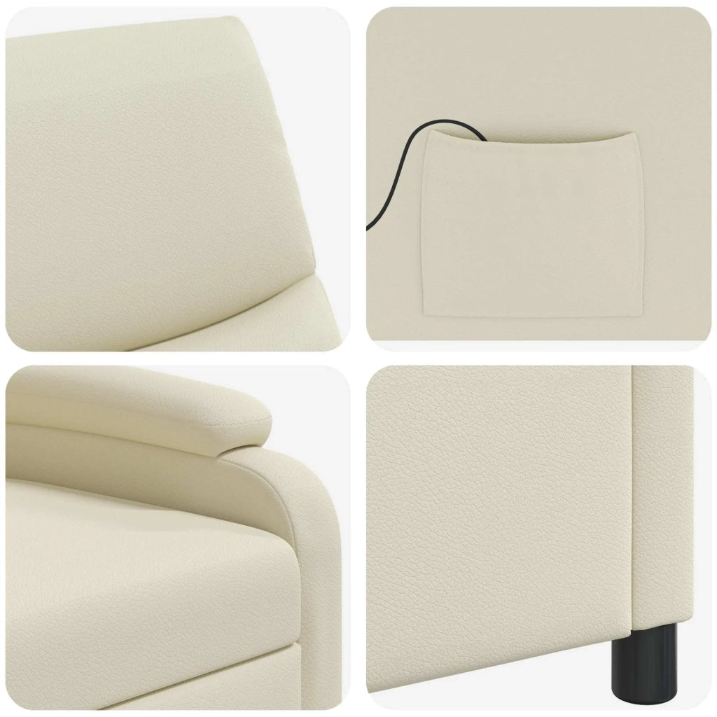 Divano Sedia-Poltrona Massaggiante Crema Similpelle 952769