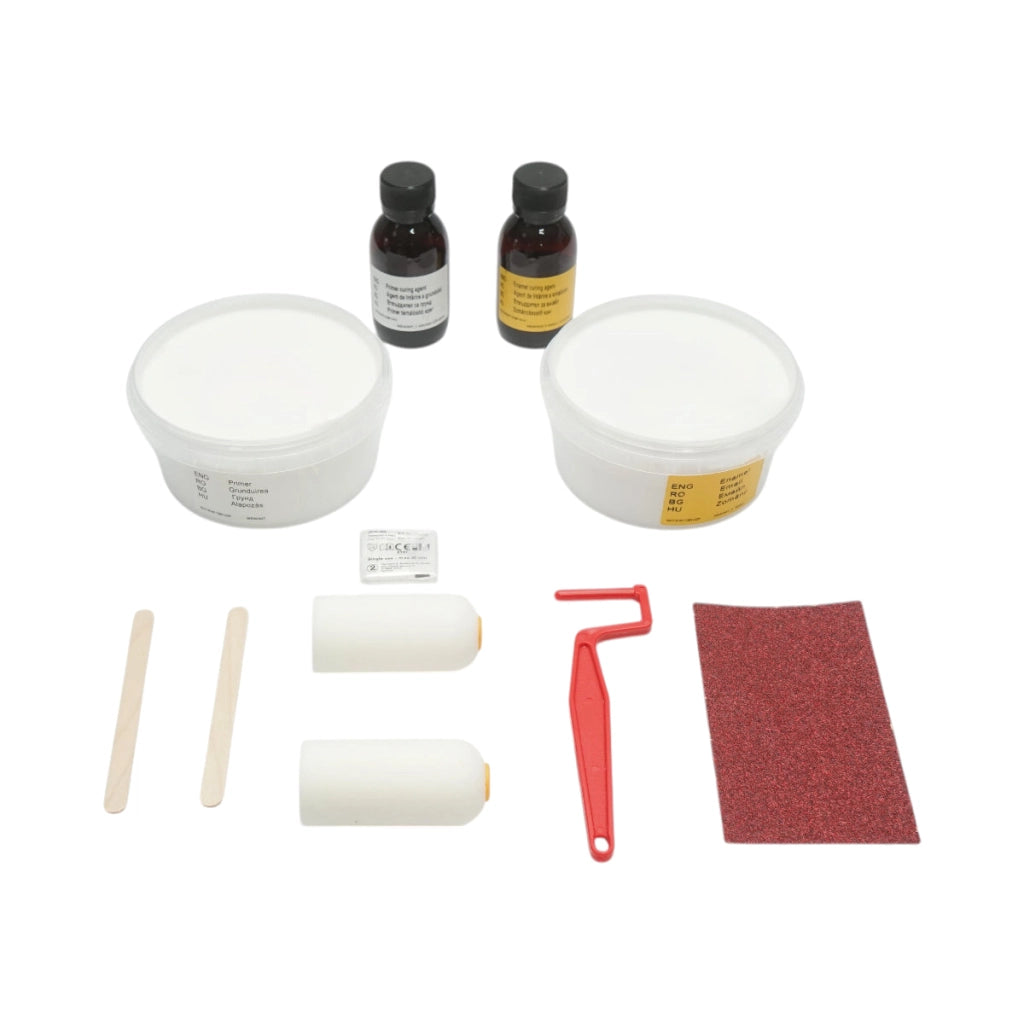 Kit vernice smalto epossidico bianco lucido per il restauro di vasche in ghisa 960 g – Penosil Bath Coating 500