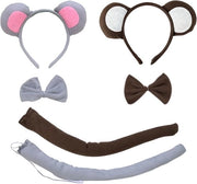 Set di Costumi Animali Premium - Insieme di 6 Costumi Animali - Set di Costumi per Adulti e Bambini - Costumi da Bagno per Donne Ragazze - Halloween Carnevale Festa Cosplay - Accessori con Orecchie Code di Coda.
