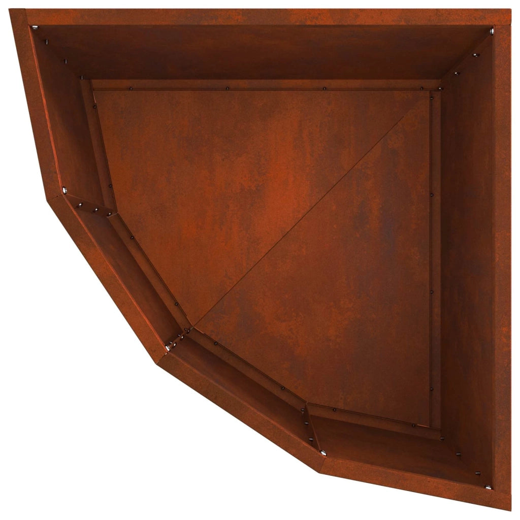 Vaso d'angolo Ruggine 45 x 45 x 35 cm acciaio corten 883653