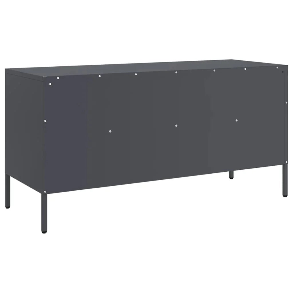 Mobile TV multimediale scaffale TV credenza mobile TV sala da pranzo soggiorno camera da letto antracite 100,5 x 39 x 50,5 cm acciaio antracite 02_0026381
