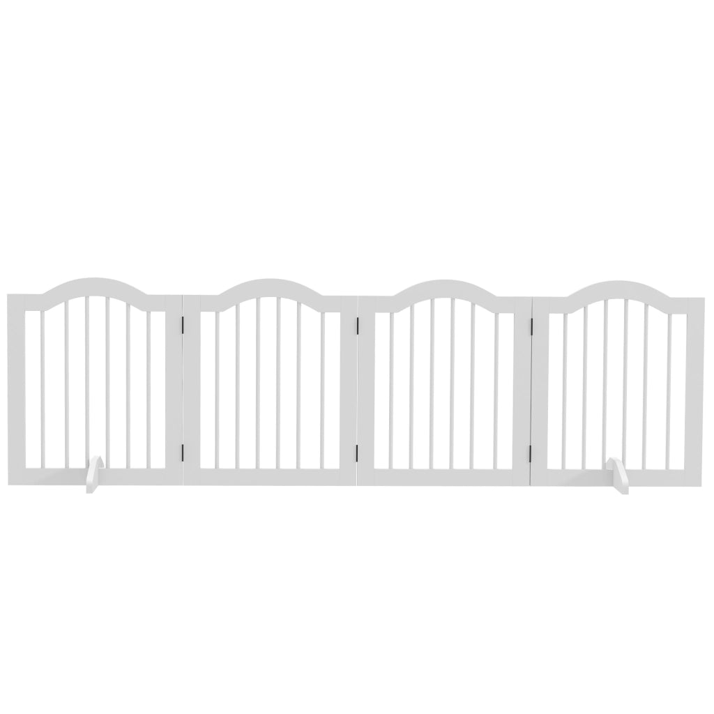 Cancello per cani pieghevole 4 pannelli ¨C zephmum ¨C bianco MDF massello
