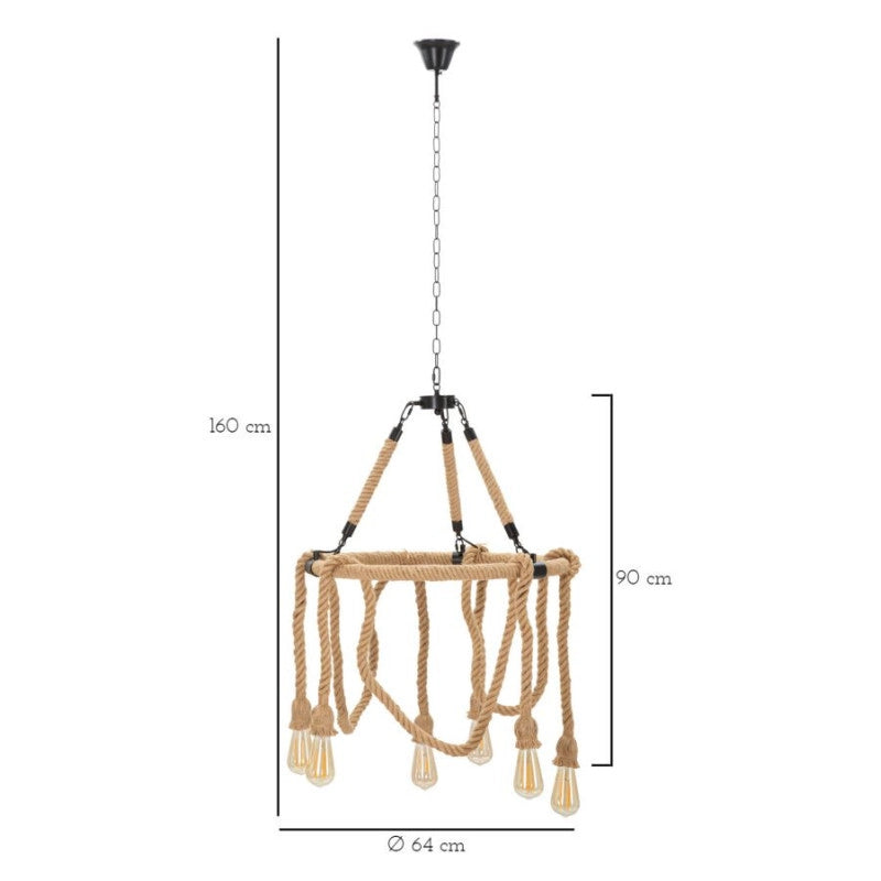 Lampadelle Ario Rope Circle cm ø 64x90
