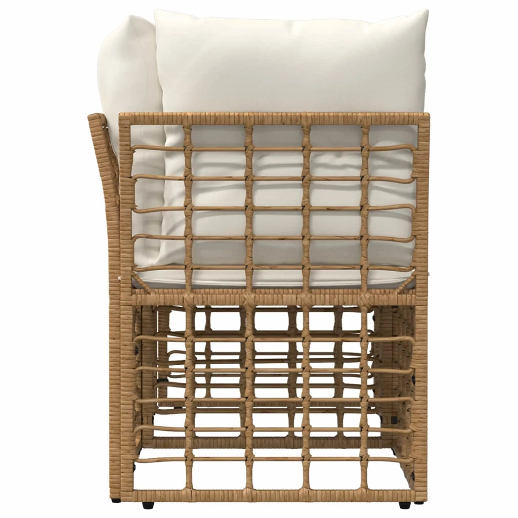 Loveseat da esterno 2 pcs Naturale e Bianco Crema polyrattan