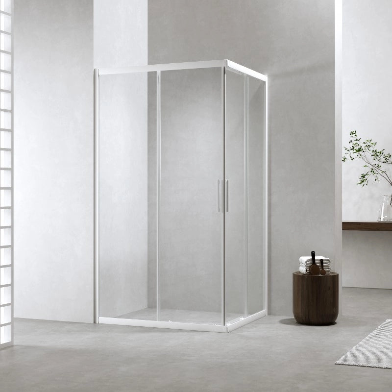 Box Doccia 70x90 Cm h190 Scorrevole Profili Bianco Opaco Vetro 6