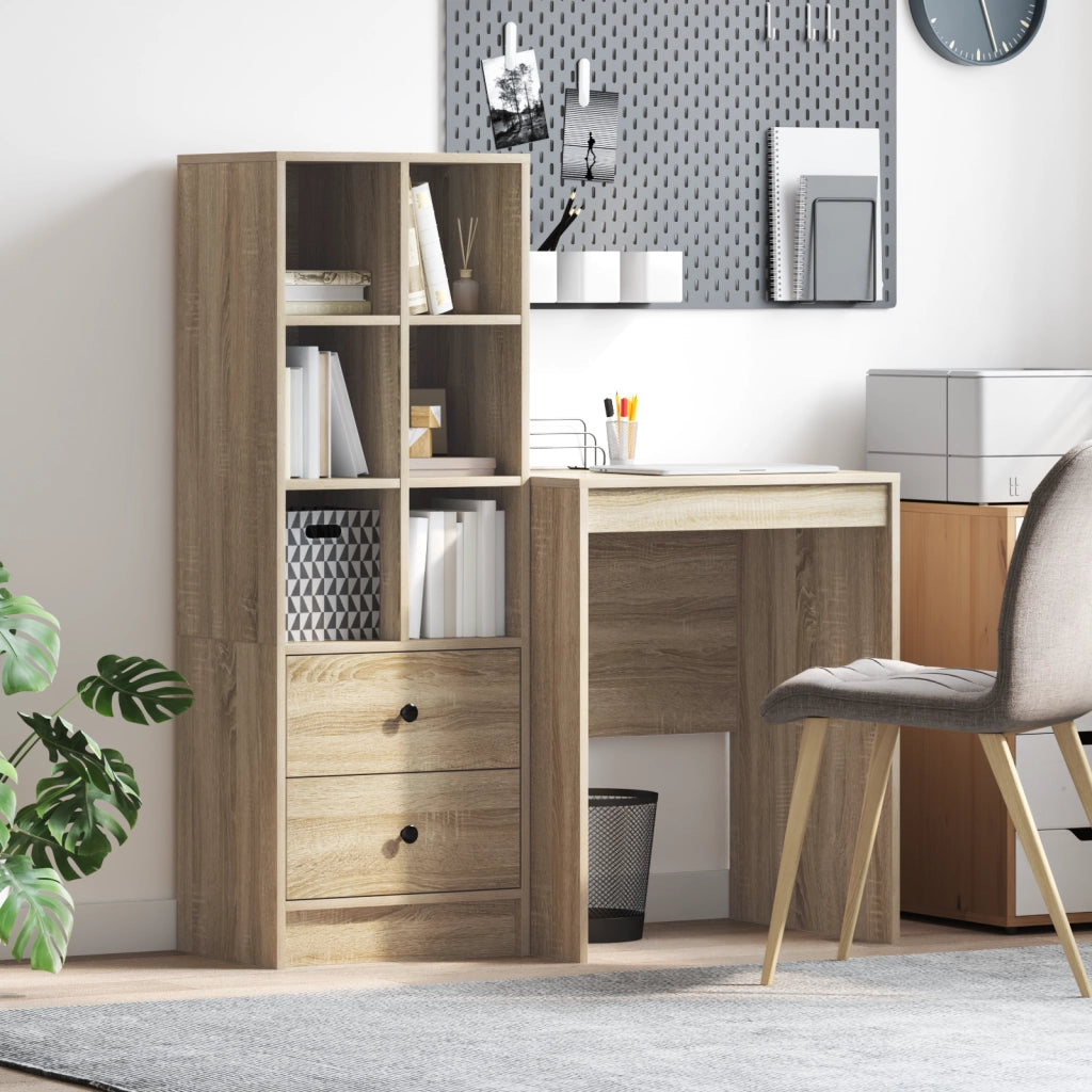 Scrivania con Stoccaggio Rovere Sonoma Legno Ingegnerizzato