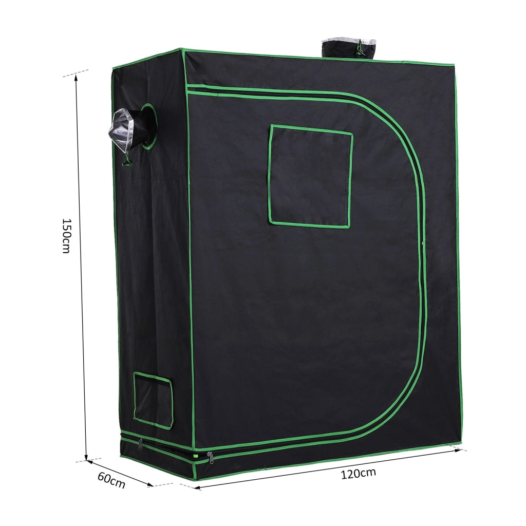 Serra Idroponica da Interno in Mylar con Prese d'Aria Regolabili 120x60x150 cm