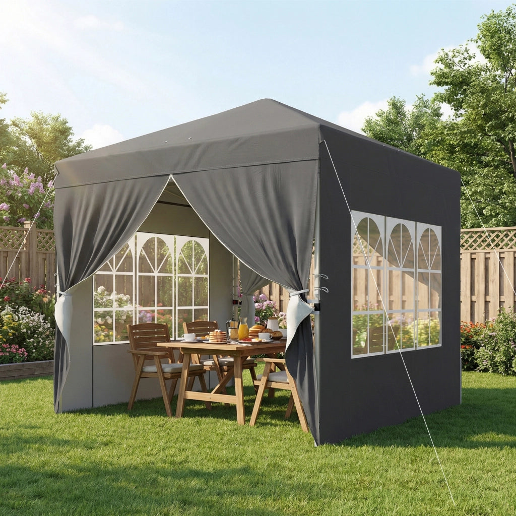 Tonnelle da giardino pieghevole ¨C zephmum ¨C 2.5x2.5m grigio scuro
