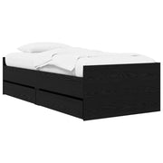 Telaio del letto con storage Rovere Nero 80 x 200 cm 3429619