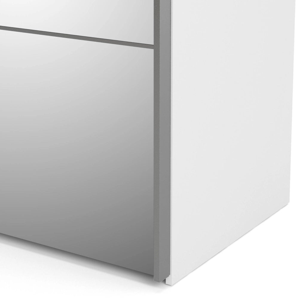 Guardaroba 2 ante Astrée, Mobile camera da letto, Cabina armadio portabiti, Armadio appendiabiti, 182x64 h202 cm, Bianco e Grigio