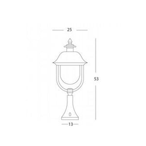 Paletto Da Cancello Contemporaneo Rustica Alluminio E Metallo Ruggine 1 Luce E27