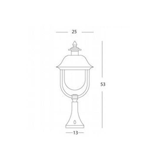 Paletto Da Cancello Contemporaneo Rustica Alluminio E Metallo Ruggine 1 Luce E27