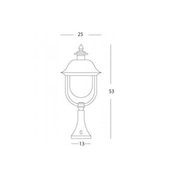 Paletto Da Cancello Contemporaneo Rustica Alluminio E Metallo Ruggine 1 Luce E27