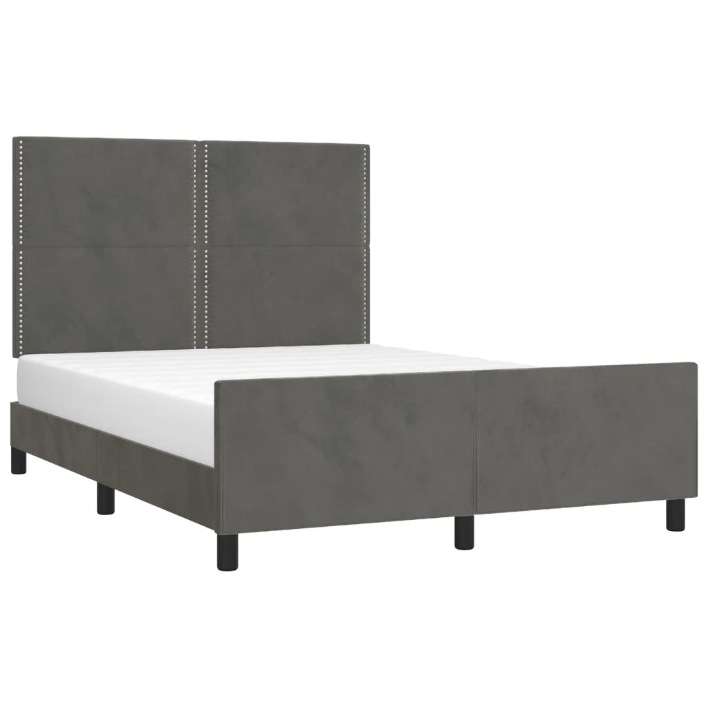 Giroletto senza Materasso-Struttura Letto Grigio Scuro 140x200 cm Velluto 699954
