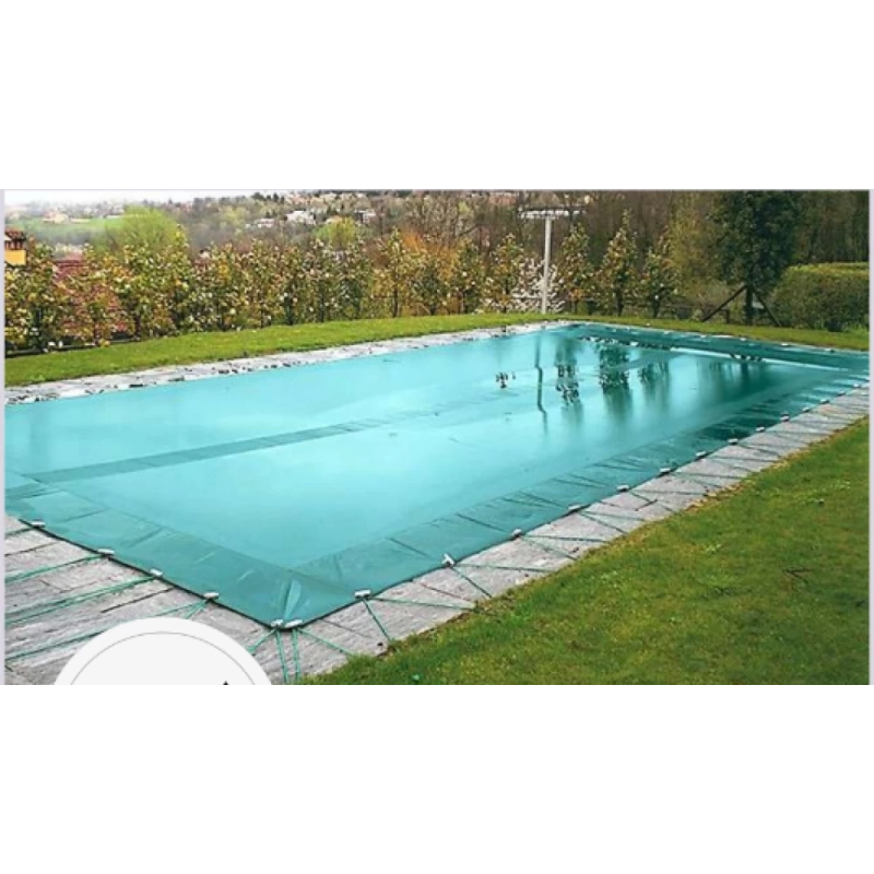 Telo Copertura Piscina 4x7m in PVC 600 gr/mq Blu - Protezione Invernale Antifoglie, Occhielli 50cm Sicurezza Bambini & Antiraggi UV