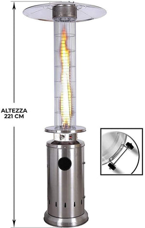 Marvin Stufa A Fungo Gas Bombola Gpl Da Esterno Portatile Cilindro Arredo Per Terrazzo Patio Giardino Locali Ristoranti