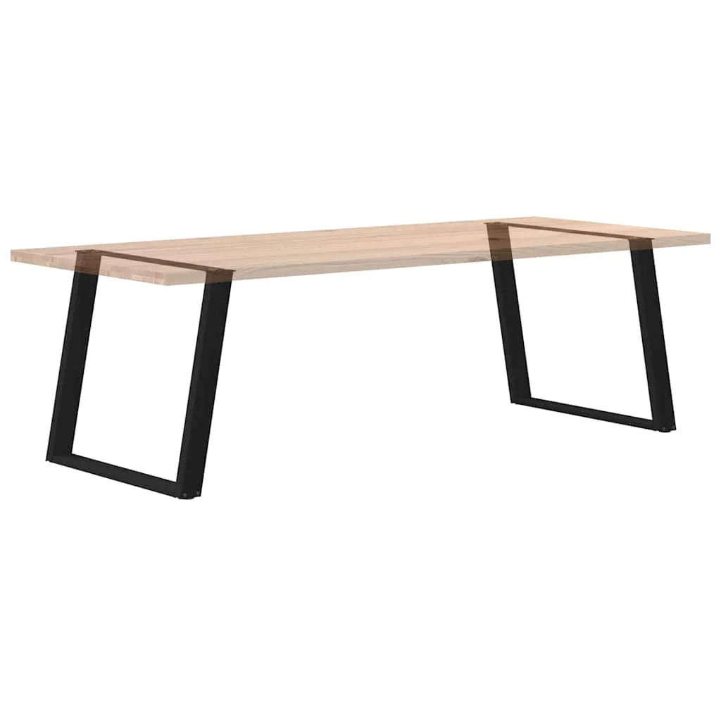 Set di 2 gambe per tavolo regolabili a forma di U 100 x 72-73 cm design moderno per tavolo da ufficio acciaio nero 02_0057084