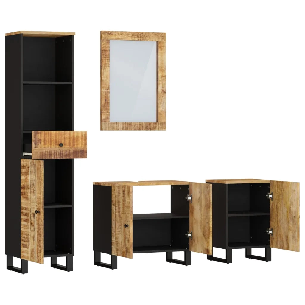 Set Mobili da Bagno 4 pz in Legno Massello di Mango 3200641