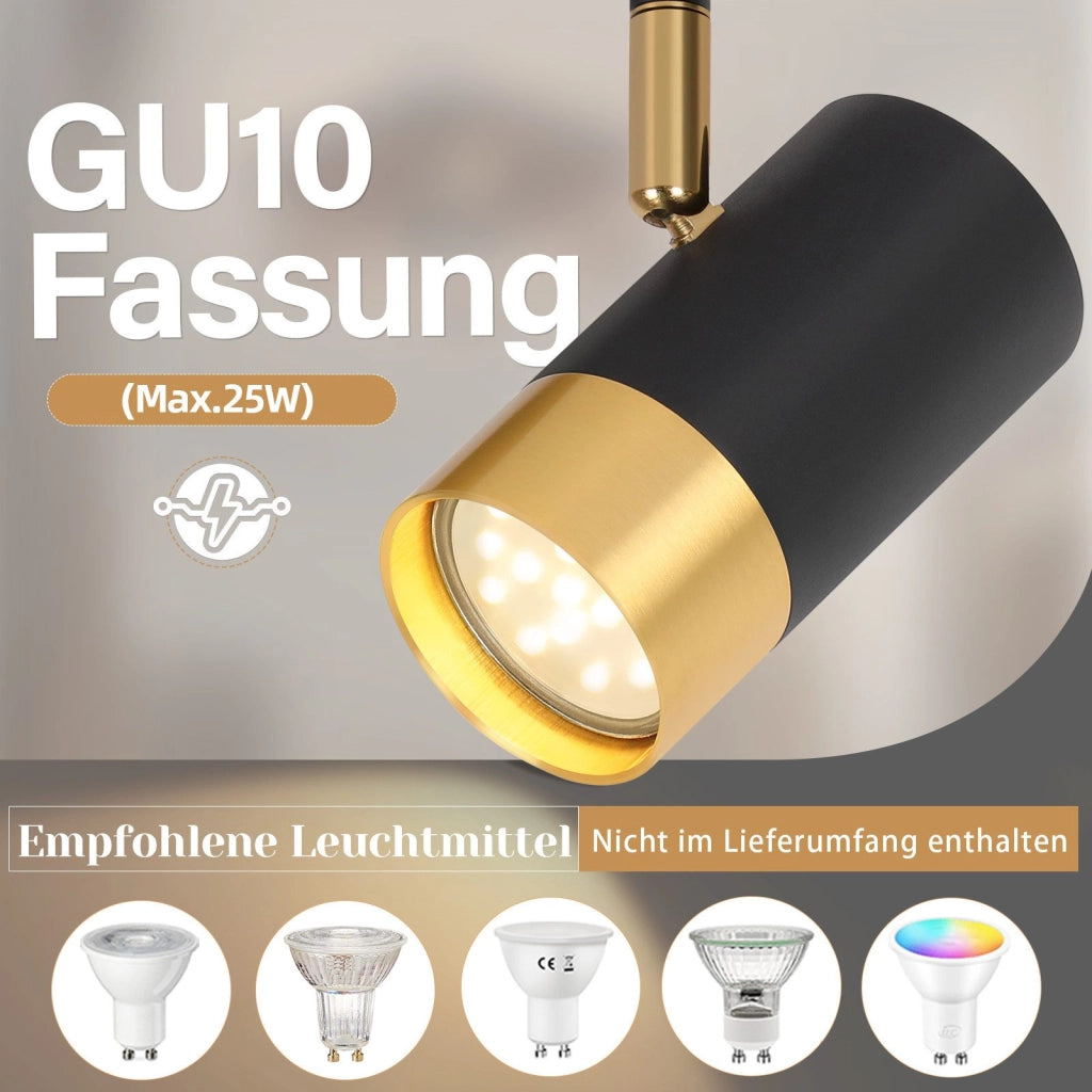 ZMH Faretto da soffitto 2 fiamme GU10 nero oro moderni per soggiorno