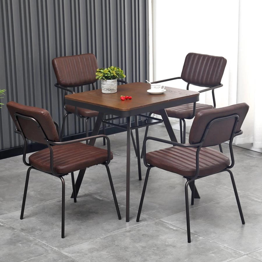 Set 4 Sedie 51x60x81,5 cm in Similpelle Industrial Marrone