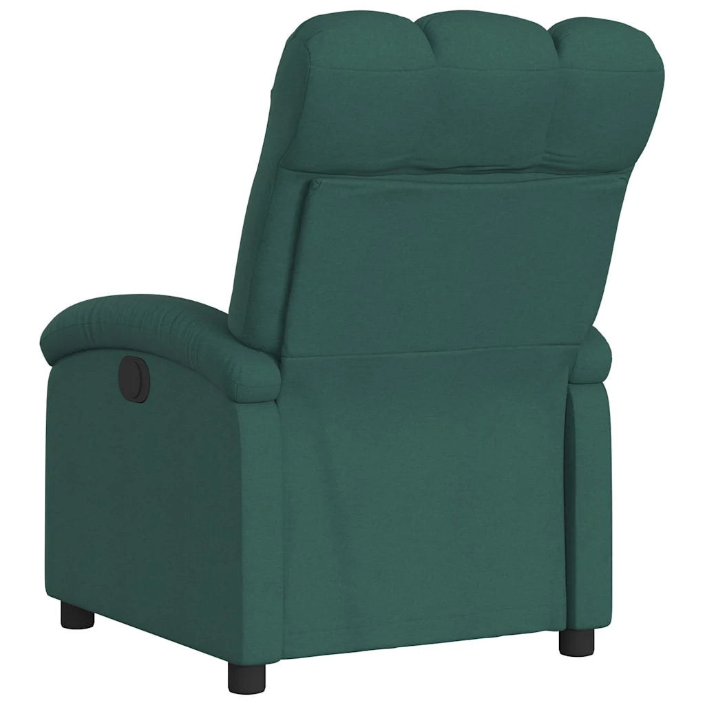 Poltrona | Sedia Relax Elettrica Reclinabile Verde Scuro in Tessuto