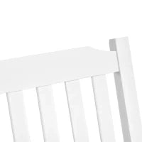 Banco Sospeso 2 Posti dim. 117L x 69l x 60H m Seduta Alto Schienale a Doghe Catene Sospensione incluse Legno Abete trattato Verniciato Bianco