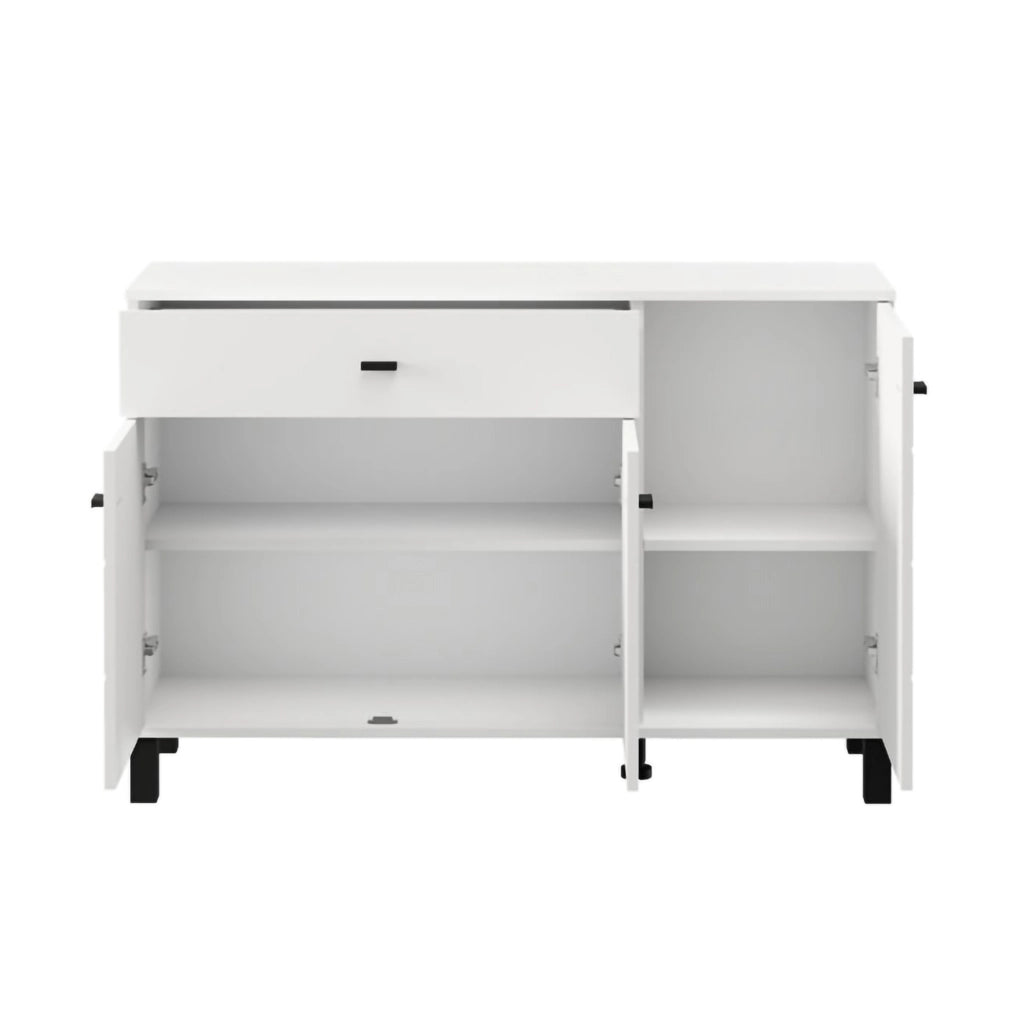 Madia Uyuni, Credenza 3 Ripiani, 116x35x78h cm Bianco