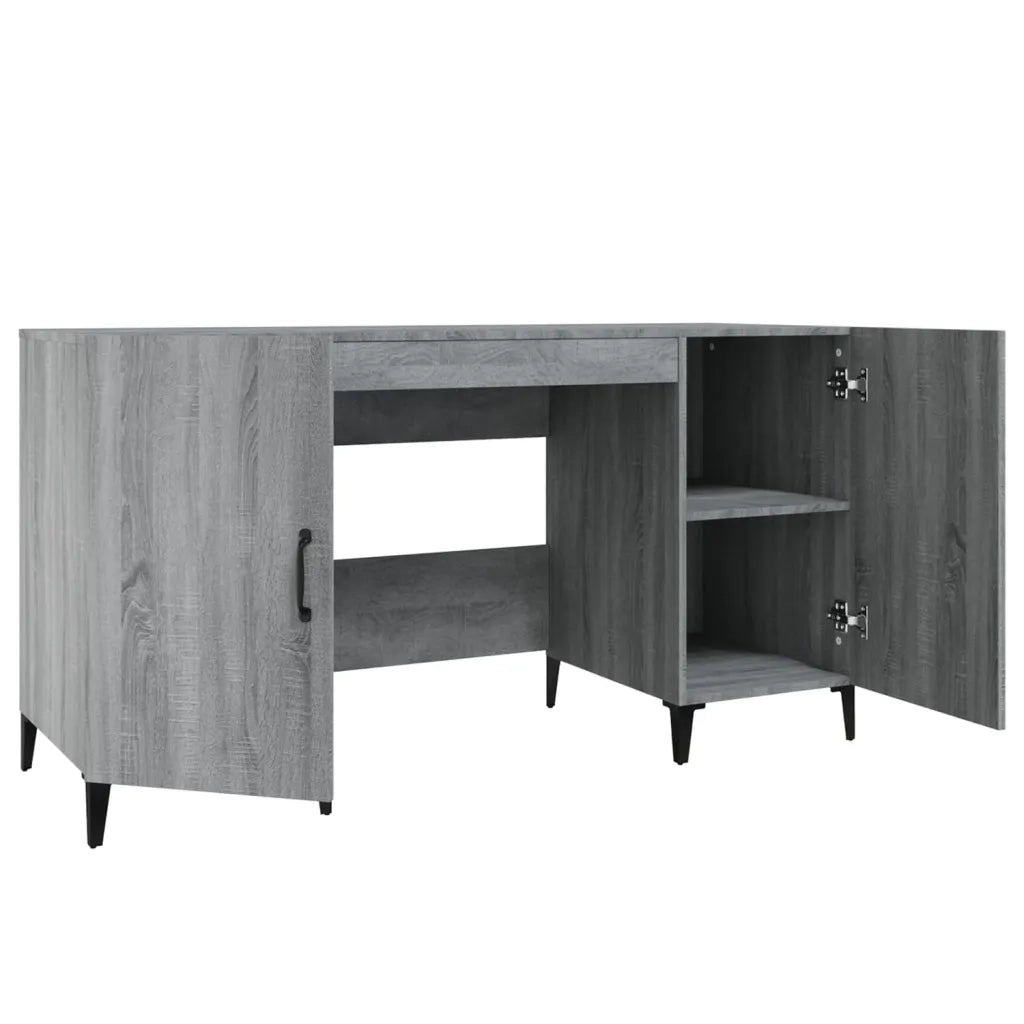 Scrivania | Tavolo da Ufficio Grigio Sonoma 140x50x75 cm in Legno Multistrato