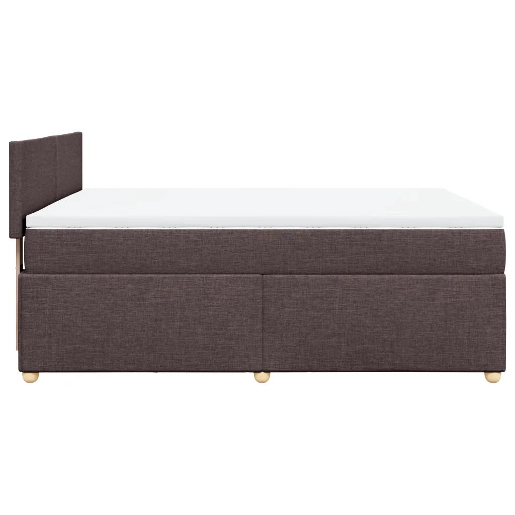 Giroletto a Molle con Materasso Marrone Scuro 160x200cm Tessuto 3286727