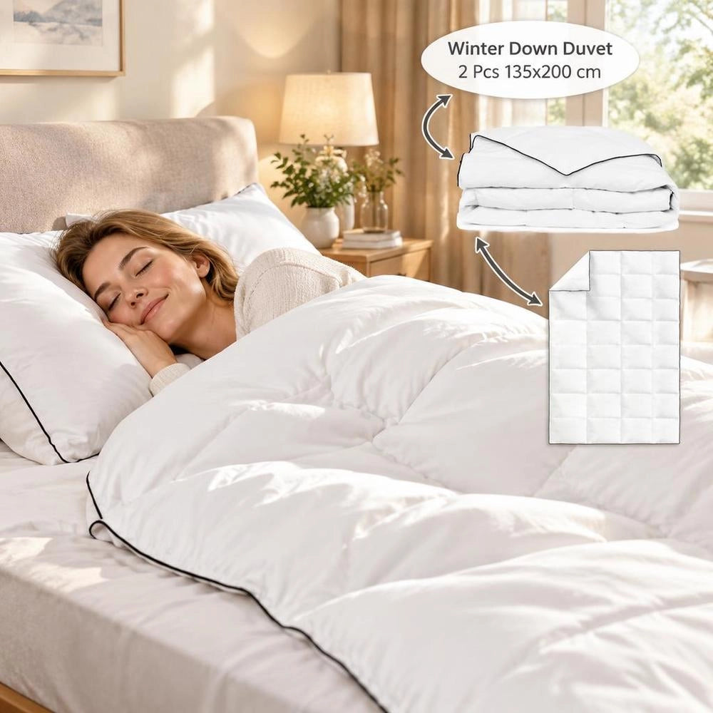 Winter Down Comforter, 2 Pieces, 135x200 Cm
