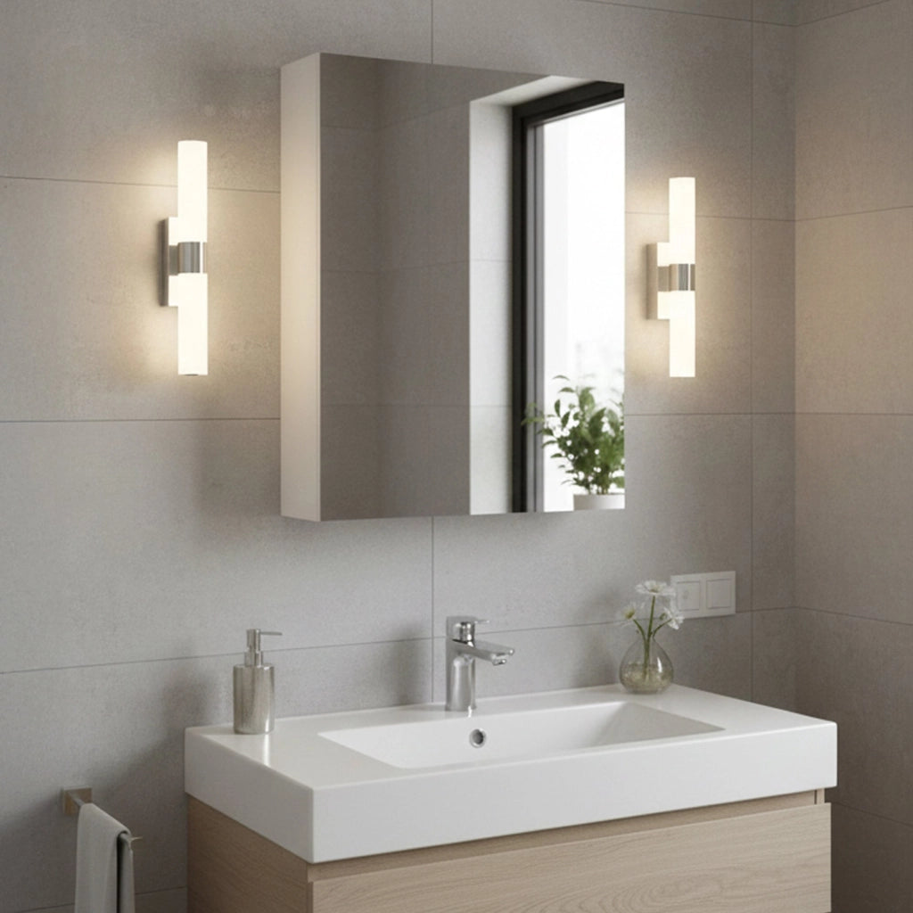 Mobile Pensile Bagno Andaluso, Mobile colonna per bagno, Armadietto sospeso, colore Bianco lucido, cm 40x21h65 - 1 anta