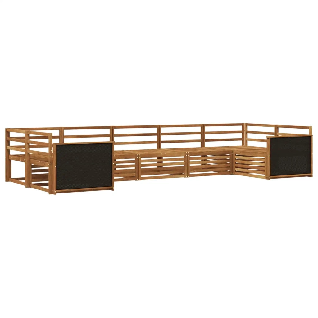 Set di divani da esterno 7 pz Naturale Legno di Acacia Massello 3383792