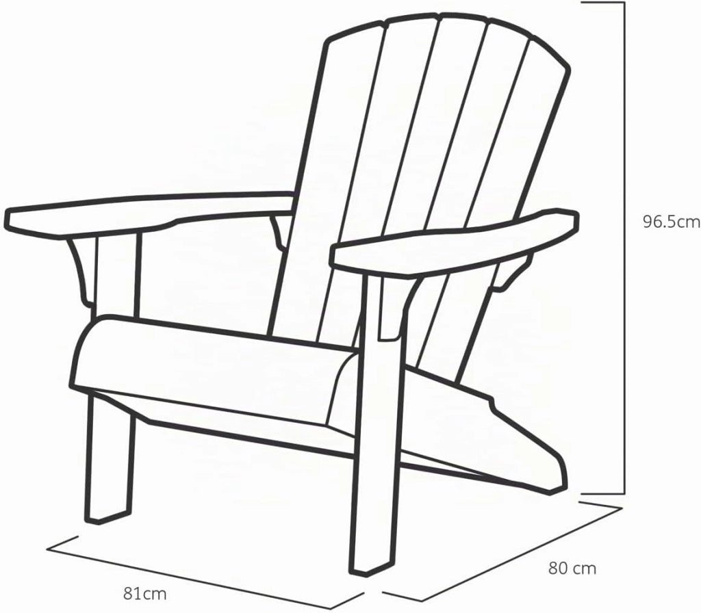 Sedia Poltrona da Giardino Alpine Adirondack Graphite 80,5 x 92 x 100,5 cm