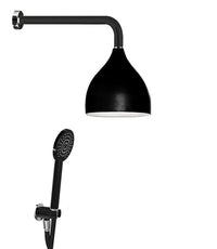 Kit doccia nero a campana con luce cromoterapia