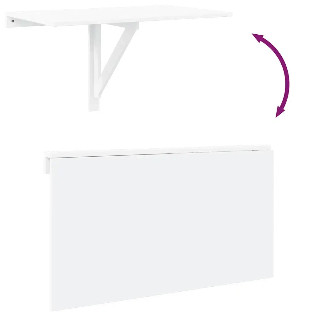 Tavolo Pieghevole da Parete Bianco 100x60 cm CFW2485986