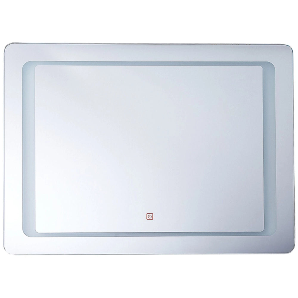 Specchio da parete con LED argento 60 x 80 cm Rettangolare Illuminato Sistema Antiappannamento